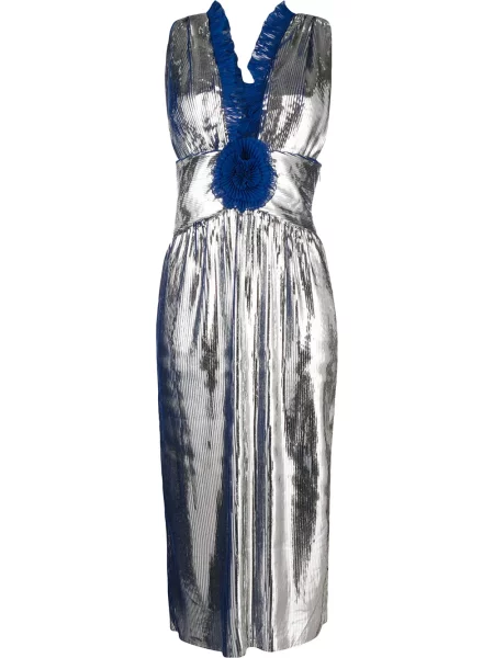 Rochie midi Marco De Vincenzo cu volane până la genunchi de costum