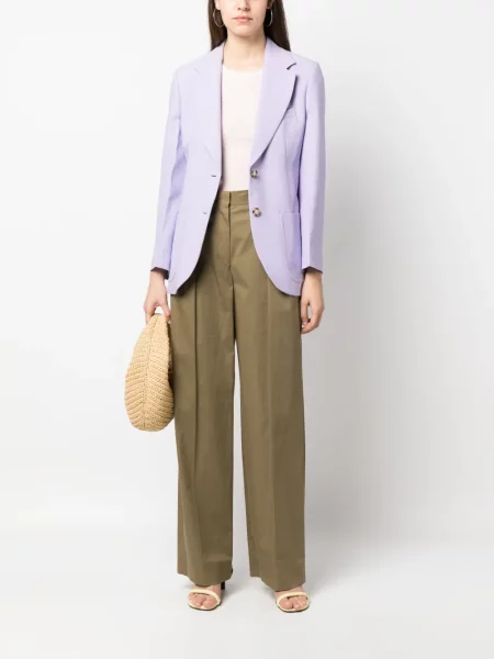 Vienakrūtis švarkas Victoria Beckham violetinė