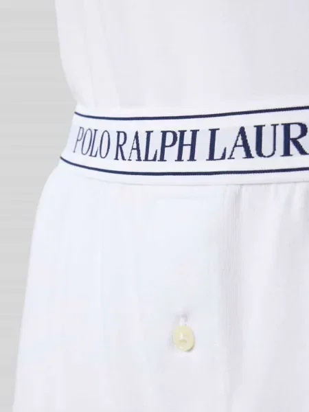 Piżama z wyhaftowanym logo i elastycznym z logo Polo Ralph Lauren biała