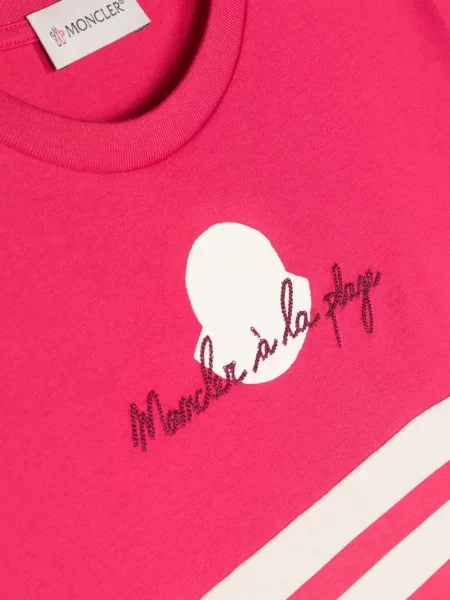 Koszulka dziecięca Moncler Enfant różowa