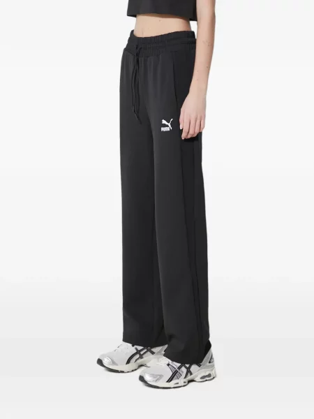 Pantaloni Puma cu broderie alergare cu cordon negru