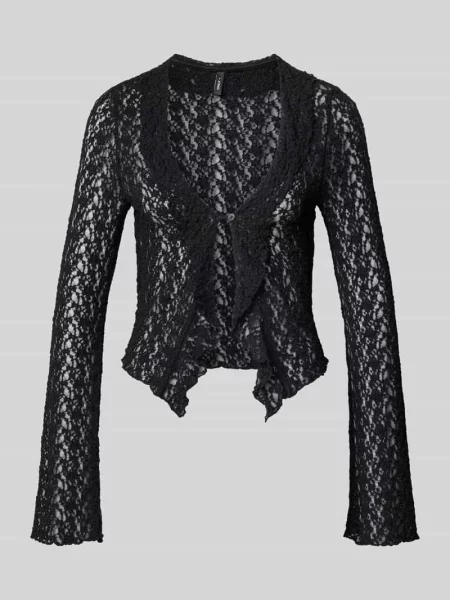 Kardigan o kroju slim fit z domieszką bawełny model ODINE' Only czarny