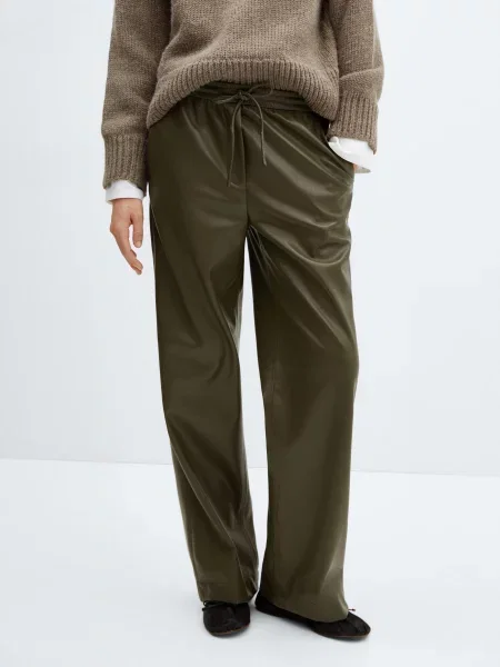 MANGO Charlize Штани повсякденні хакі