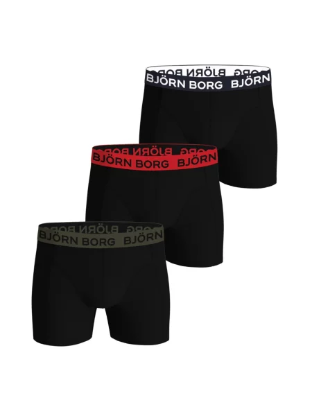 BJÖRN BORG Boxerky tmavě šedá / červená / černá bílá