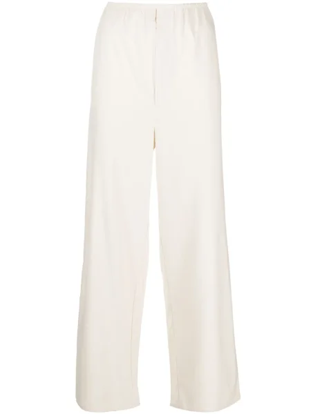 Pantaloni Baserange de mătase alb