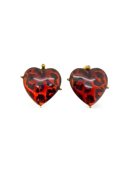 Cercei Jennifer Gibson Jewellery cu motiv cu inimi auriu