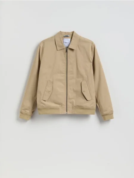 Reserved Bomber bunda s golierom béžová
