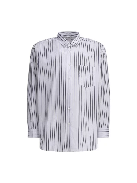 Koszula Comme Des Garcons w paski z paskiem biała