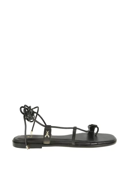 Sandale Patrizia Pepe din piele fără toc cu bretele negru