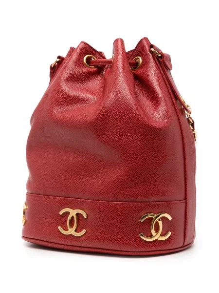 Bucket kabelka Chanel Pre-owned červená