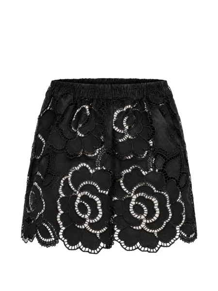 Fusta mini Cissa cu model floral din dantelă negru