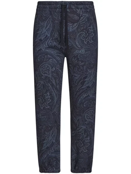 Pantaloni Etro cu imagine cu model paisley albastru