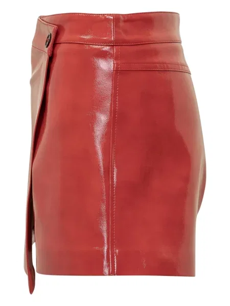 Lakierowane szorty Msgm skórzane asymetryczne czerwone