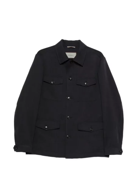 Jachetă-cămașă Canali de in albastru