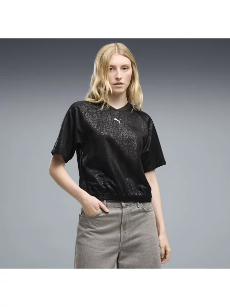 LuÅºna koszulka PUMA Sport ze zwierzÄ™cym nadrukiem OdzieÅ¼ S czarny