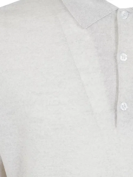 Lung tricou polo John Smedley gri