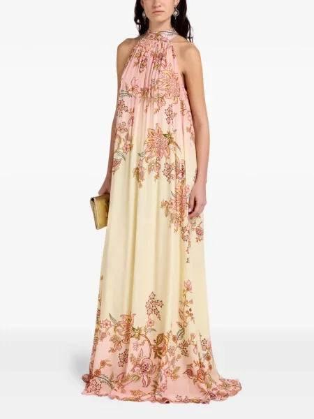 Sukienka maxi Hemant And Nandita w kwiatki z nadrukiem garniturowa