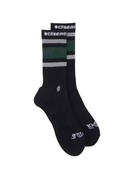 Șosete Chrome Hearts cu dungi cu imagine negru