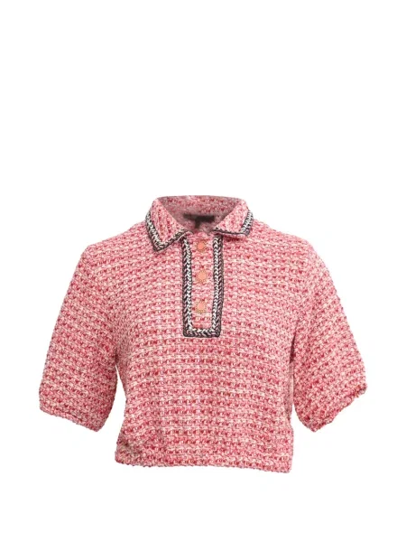 Top Maje din tweed roșu