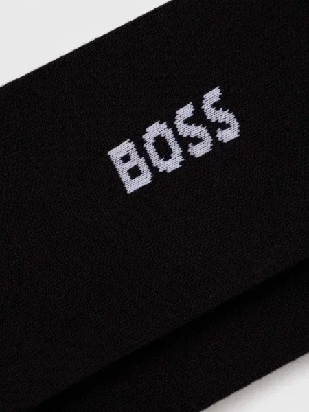 Krótkie skarpety z detalem z logo w zestawie 2 szt. Boss czarne