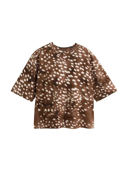 Next Tricou maro alb