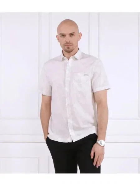 GUESS Cămașă COLLINS STENCIL alb