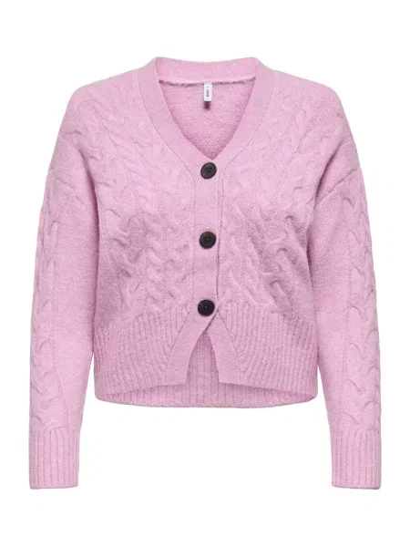 ONLY Geacă tricotată ONLRIO mov orhidee roz