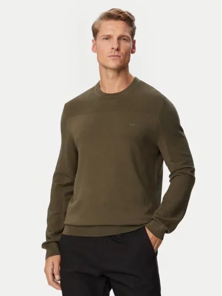 BOSS Pulover Momentum-X Cn Khaki