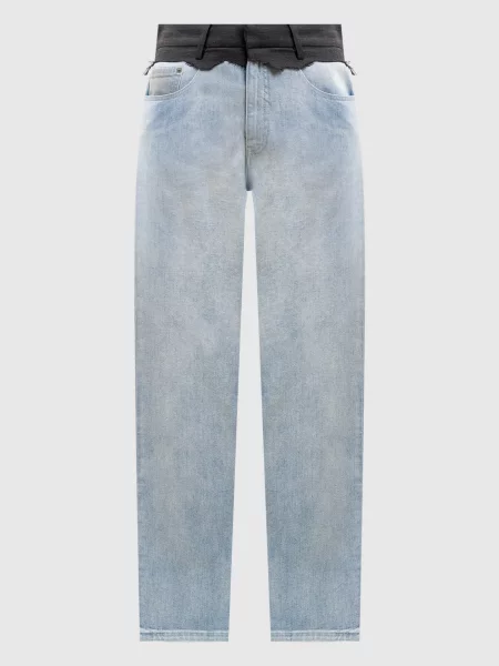 Джинси з нашивкою логотипа Maison Margiela Mm6 блакитні