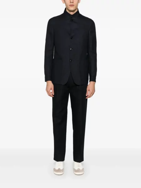 Pantaloni Zegna plisate albastru