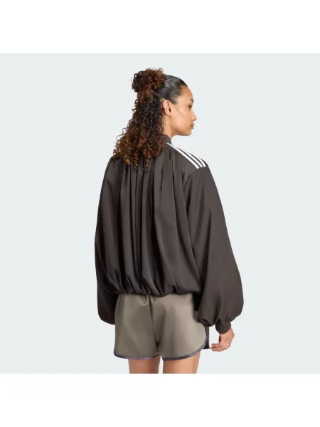 Bluza Satin Pleated brązowa