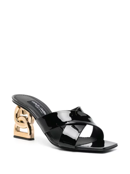 Papuci tip mules Dolce & Gabbana din piele negru
