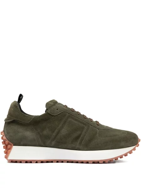 Sneakerși Officine Creative din piele de căprioară verde