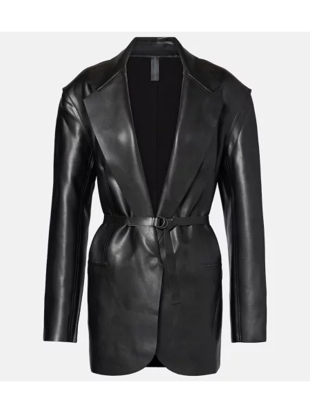 Usnjeni usnjen suknjič Norma Kamali črna