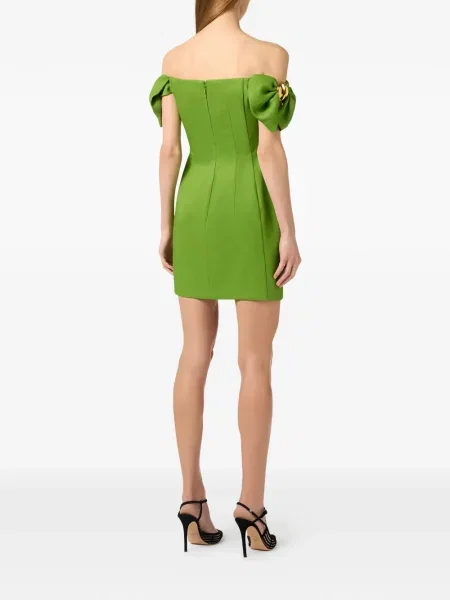 Rochie mini Elisabetta Franchi cu umerii deschiși de costum mini verde