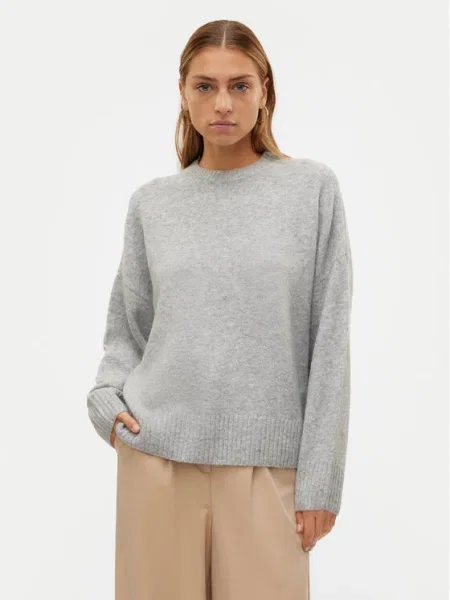 VERO MODA Sveter VMBOOM svetlosivá sivá