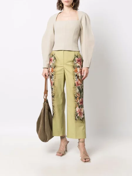 Pantaloni Alberta Ferretti cu imagine evazate verde