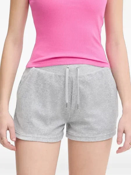 Veliūrinės klasikinės su raišteliu šortai Juicy Couture pilka