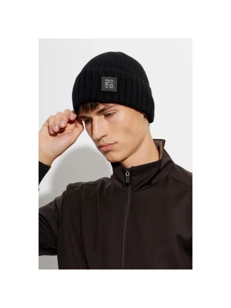 Czapka Dsquared2 wełniana z logo czarna