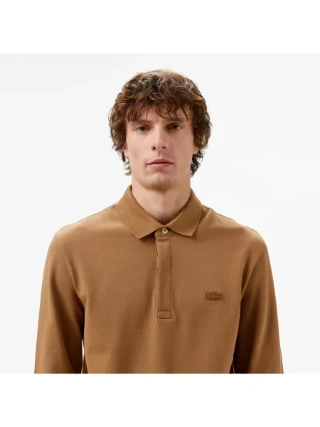 Lacoste Paris Koszulka Polo Z Długim Rękawem Regularny Krój brązowa