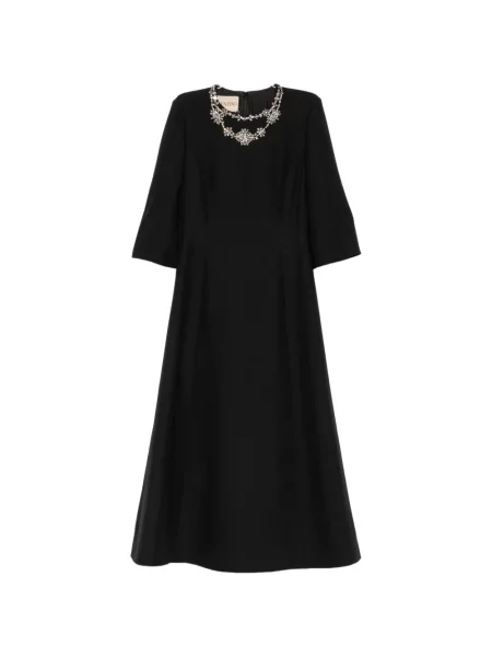 Rochie midi Valentino Garavani în linie A negru
