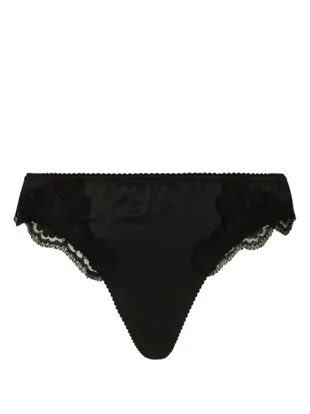 Chiloți tanga Dolce & Gabbana din satin negru