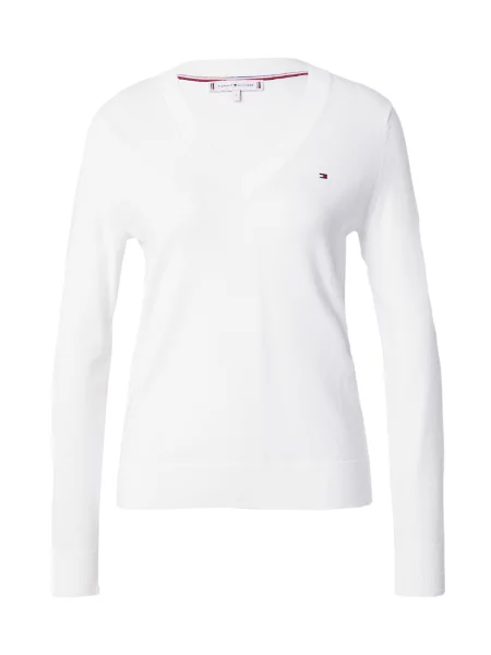 TOMMY HILFIGER Pulover coajă de ou alb