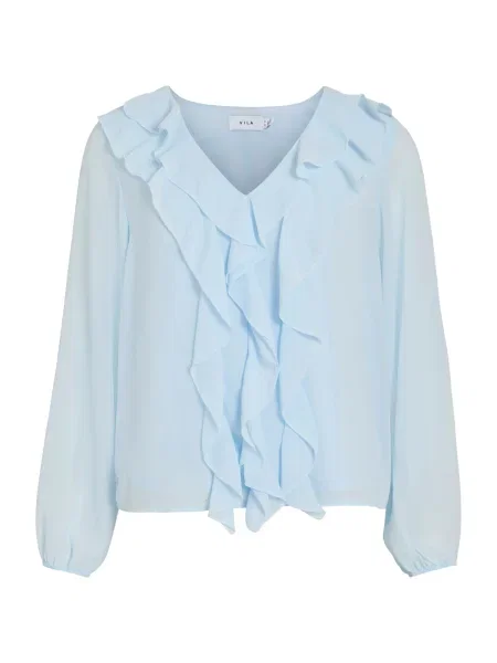 VILA Bluză VIANE deschis albastru