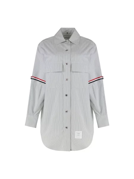 Sukienka koszulowa Thom Browne w paski szara
