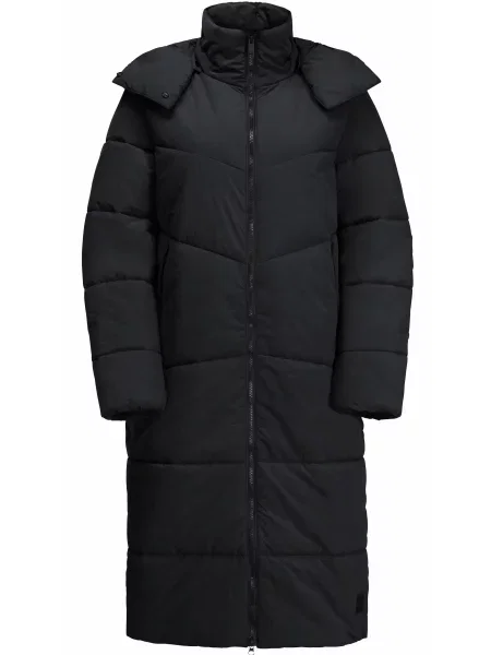 Зимова куртка Jack Wolfskin Karolinger Long Coat темно-сірий сіра