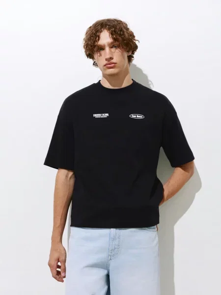Pull&Bear Tričko MAYO svetlosivá / čierna biela