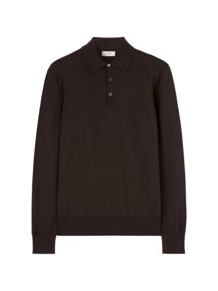 Lung tricou polo Agnona maro