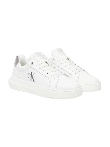 Sneakersy Calvin Klein Jeans skórzane chunky białe