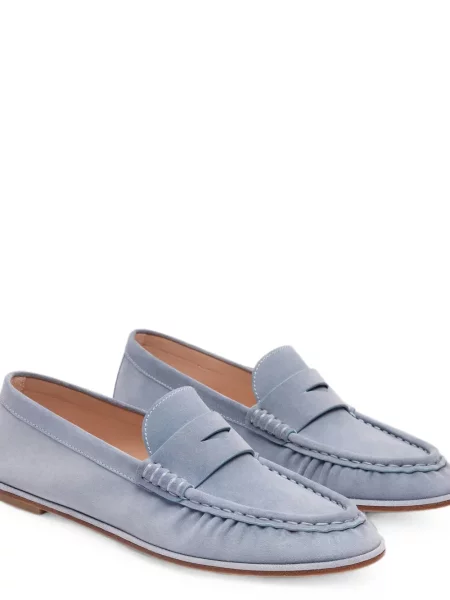 Loafers Stuart Weitzman σουέντ με βολάν μπλε